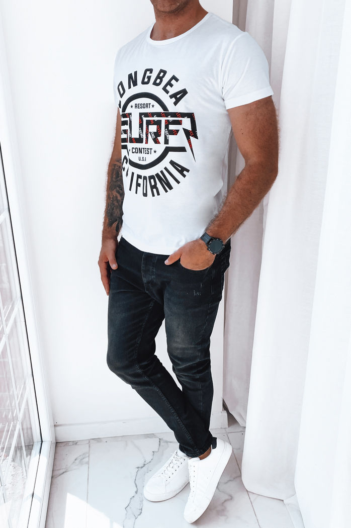 Moška majica s potiskom Barva Bela DSTREET RX5258