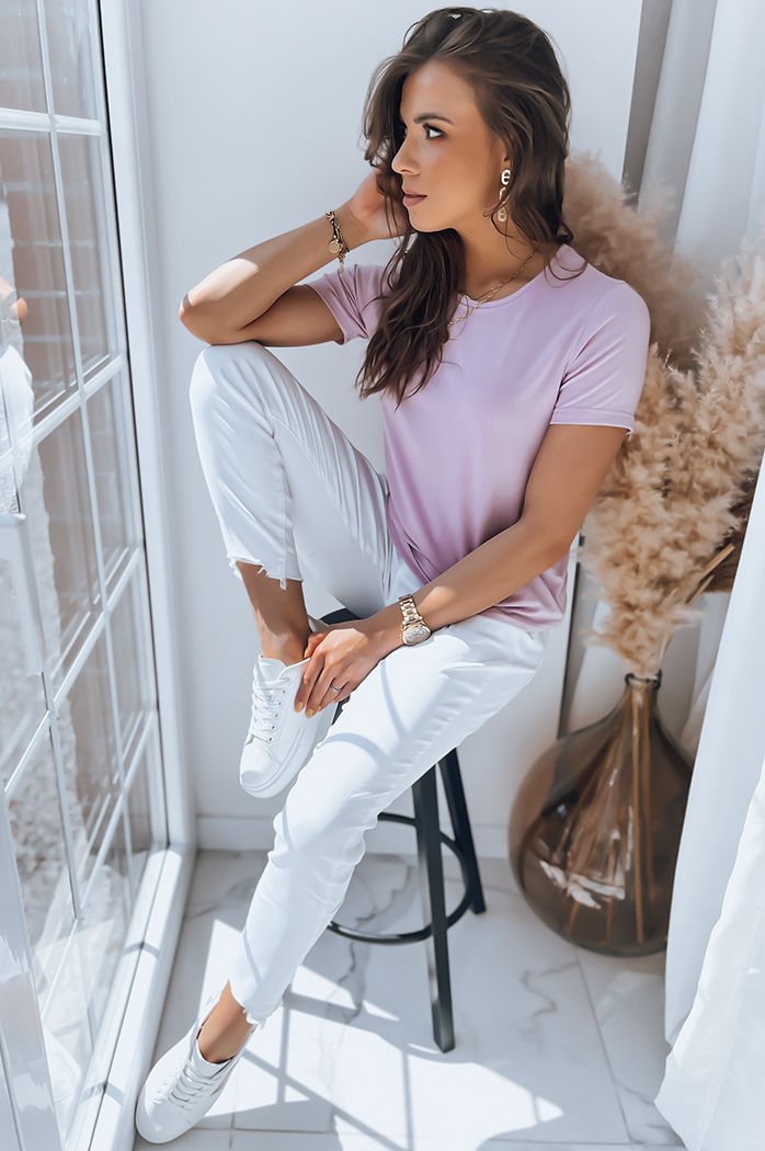 Ženska majica basic MAYLA Barva Vijolična DSTREET RY2209