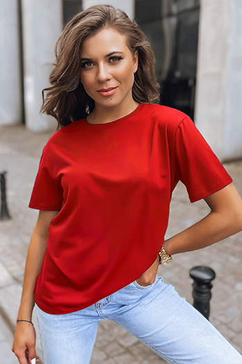 Ženska majica basic MAYLA Barva rdeča DSTREET RY2210