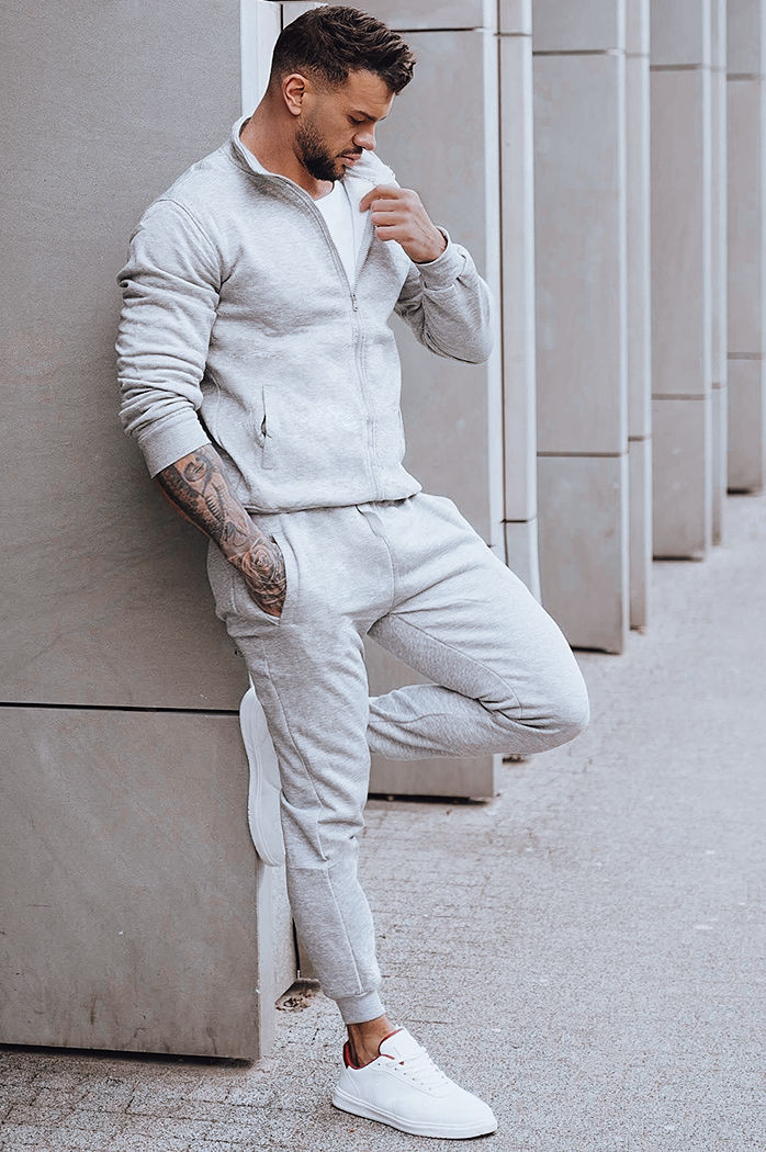 Moške komplet trenirke Barva Svetlosiva DSTREET AX0732