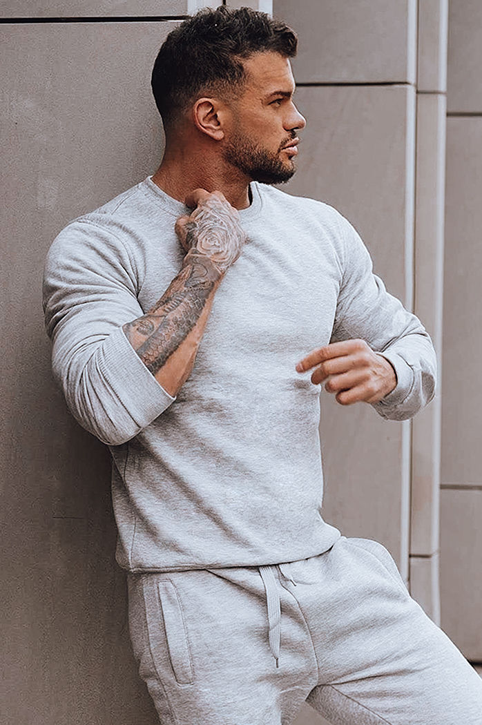 Moške komplet trenirke Barva Svetlosiva DSTREET AX0738