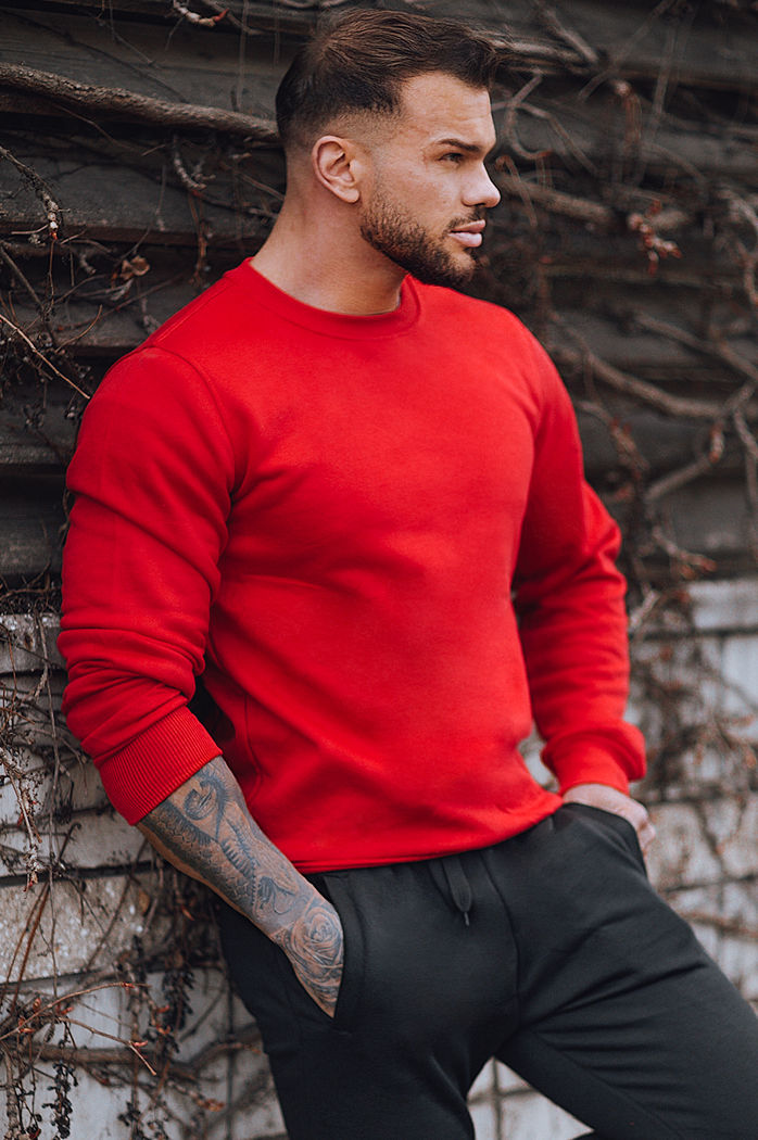 Moške komplet trenirke Barva rdeča-Črna DSTREET AX0739