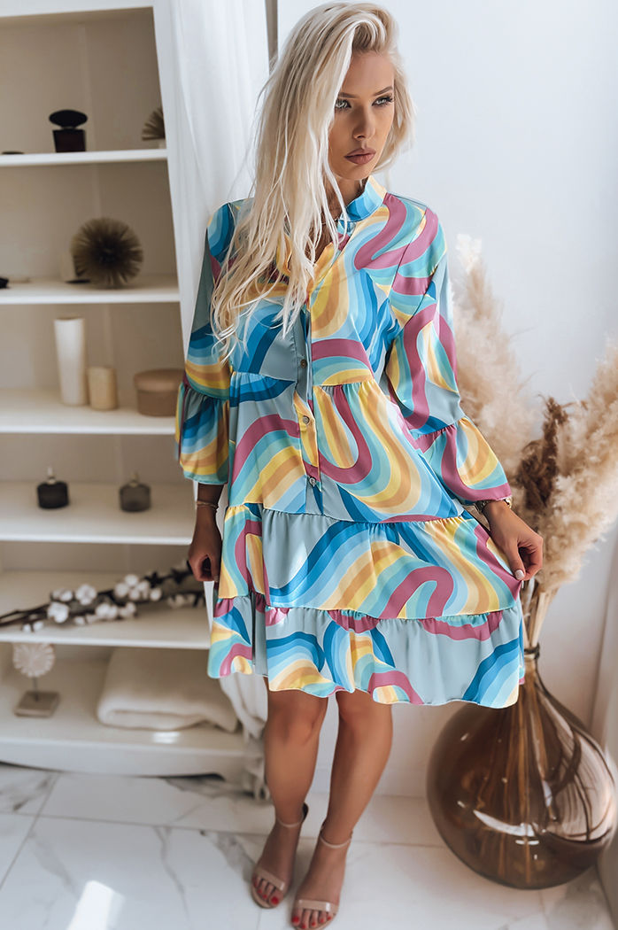 Obleka boho BRANTONA Barva Modra DSTREET EY2042z