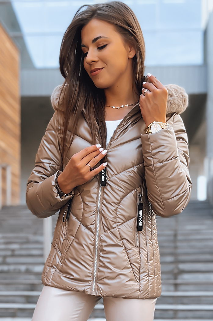 Ženska zimska jakna HAZEL SOFT Barva zlati DSTREET TY3692