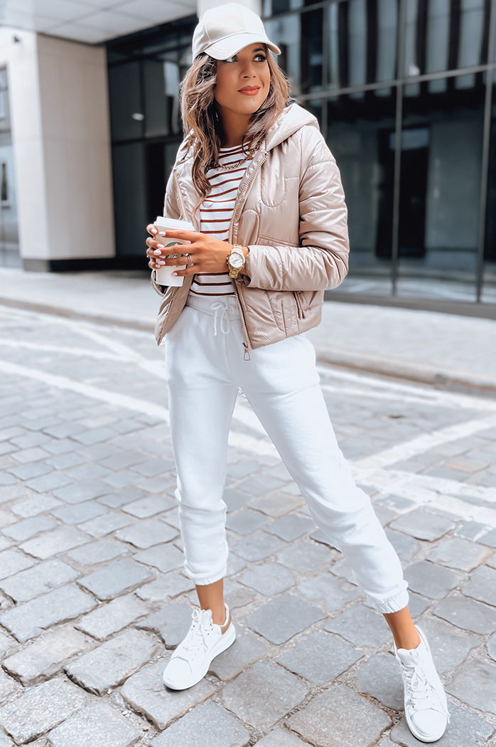 Ženska prešita jakna LILYWOOL Barva kamela DSTREET TY3715