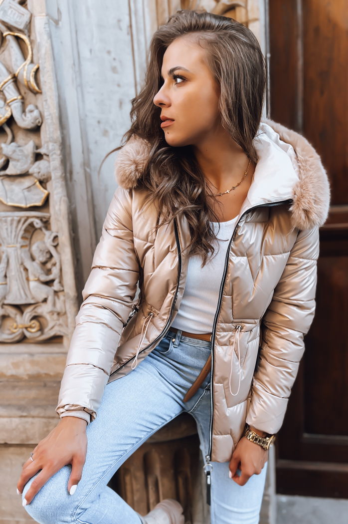 Ženska zimska jakna ABIGAIL WARM Barva zlati DSTREET TY3735
