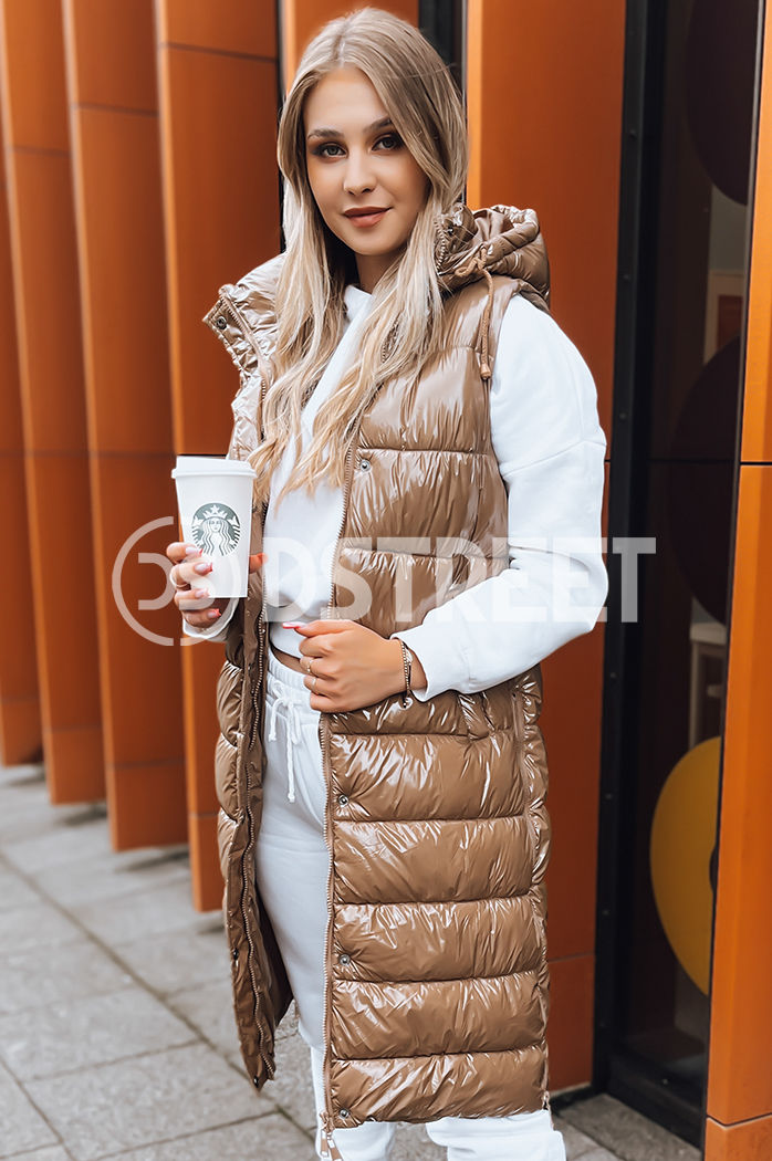 Ženski prešit telovnik GANTINI Barva kamela DSTREET TY3741