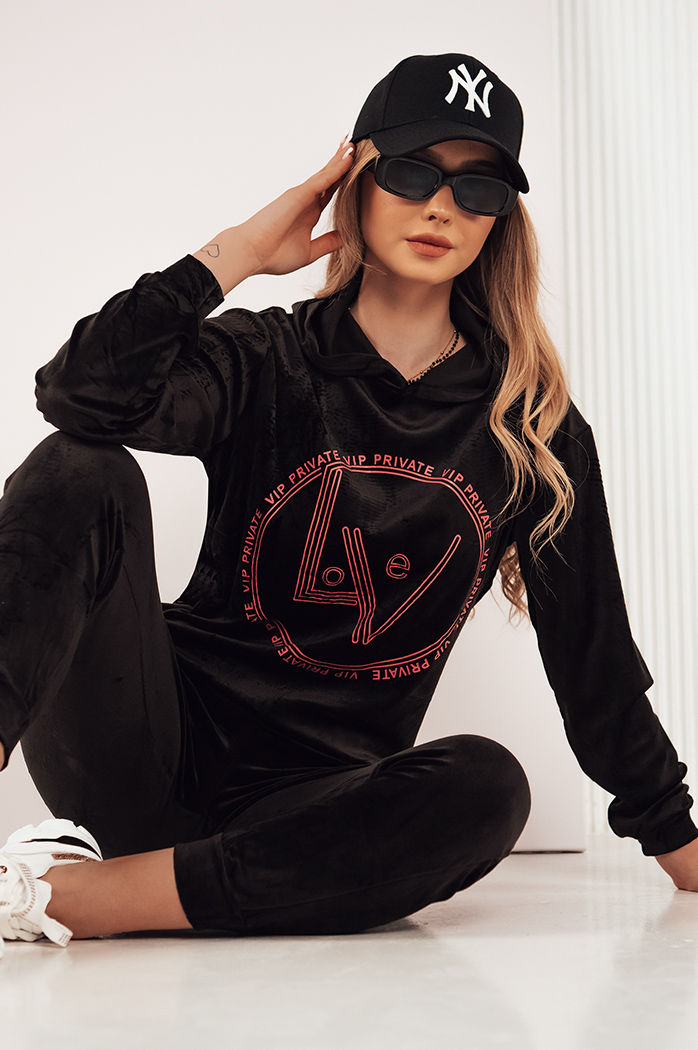 Ženski žametni komplet VIP PRIVATE Barva Črna DSTREET AY0872