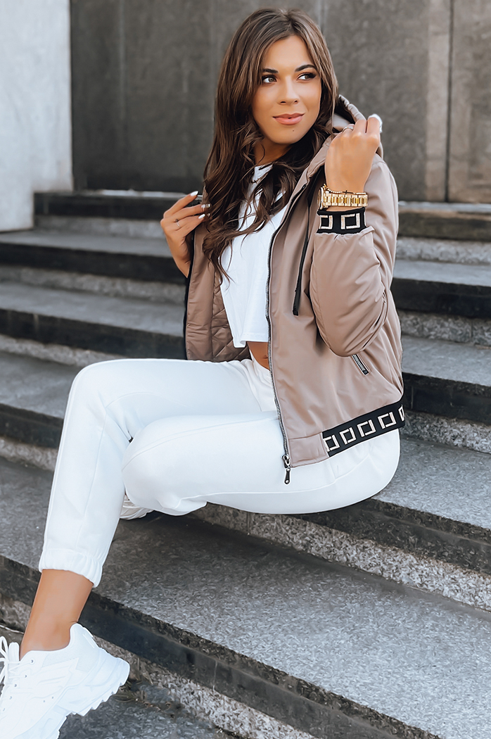 Ženski bomber s kapuco SELENE camel Dstreet TY3752