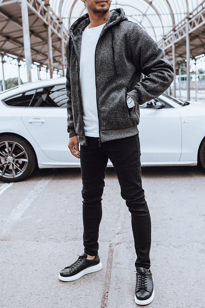 Moška jopa z zadrgo Barva Temno siva DSTREET BX5598