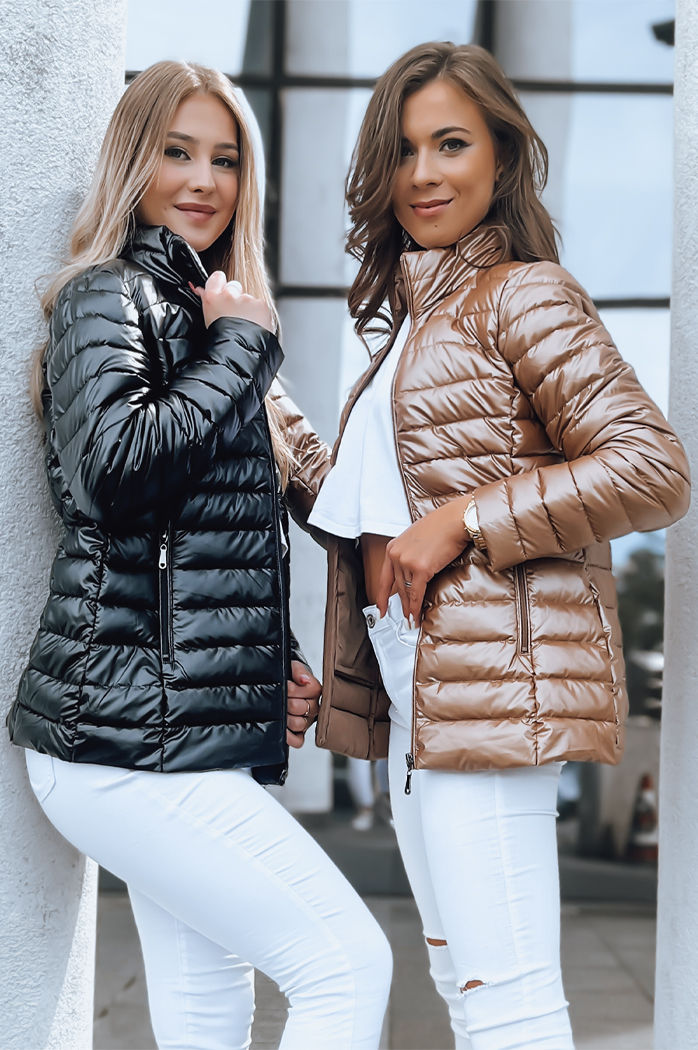 Ženska prešita jakna s stoječim ovratnikom BUSY BEE črna Dstreet TY3790