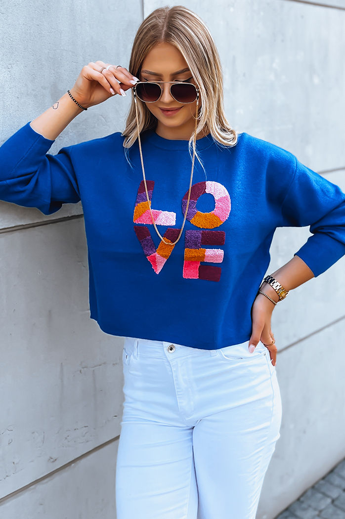 Ženski oversize pulover HARPER Barva Modra DSTREET MY1985