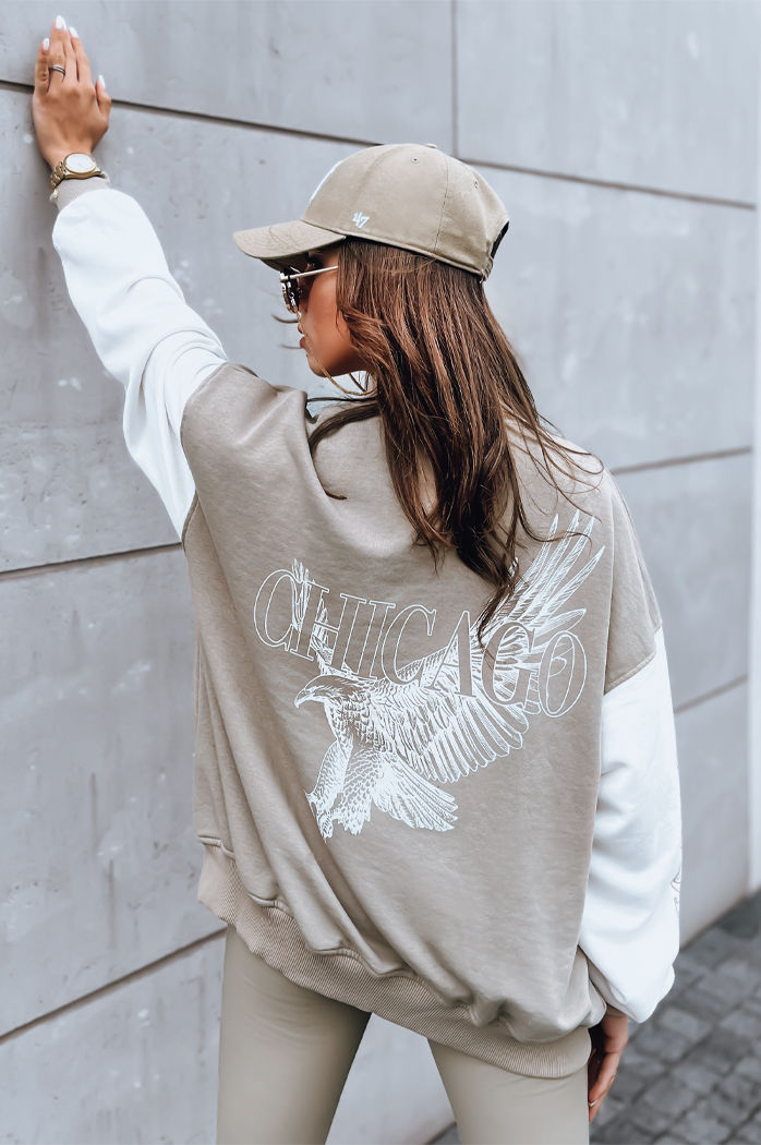 Ženska bomber jakna OLDSCHOOL CHICAGO Barva Temno bež DSTREET BY1209