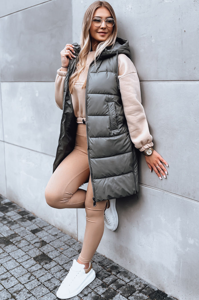 Ženski prešit telovnik FAR AWAY Barva Temno siva DSTREET TY3832