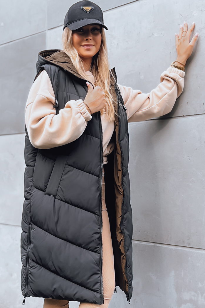 Ženski prešit telovnik GERIAT Barva Črna DSTREET TY3838