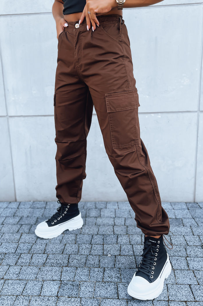 Ženske hlače s padalom ADVENTURE rjave barve UY1638