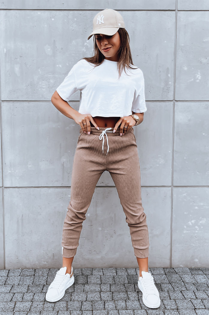 Ženske trenirke LUNASLEEP Barva kamela DSTREET UY1650