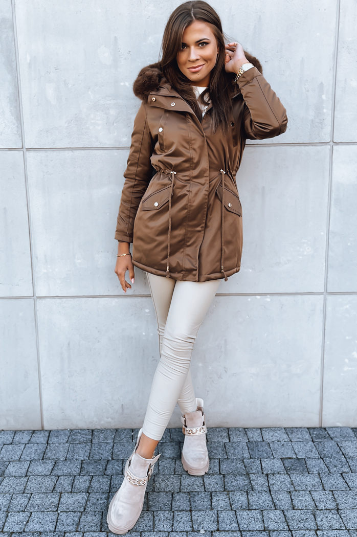 Ženska zimska jakna GODDESS Barva kavna DSTREET TY3869