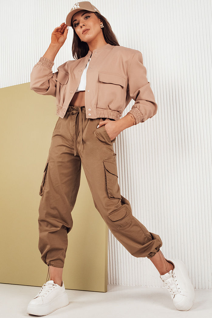 Ženske padalske hlače MIRI Barva kamela DSTREET UY1680