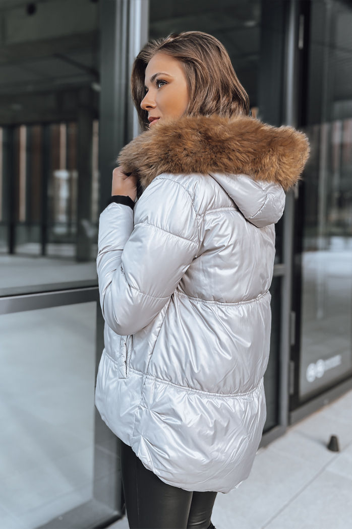 Ženska prešita zimska jakna SPARKLE siva Dstreet TY3952