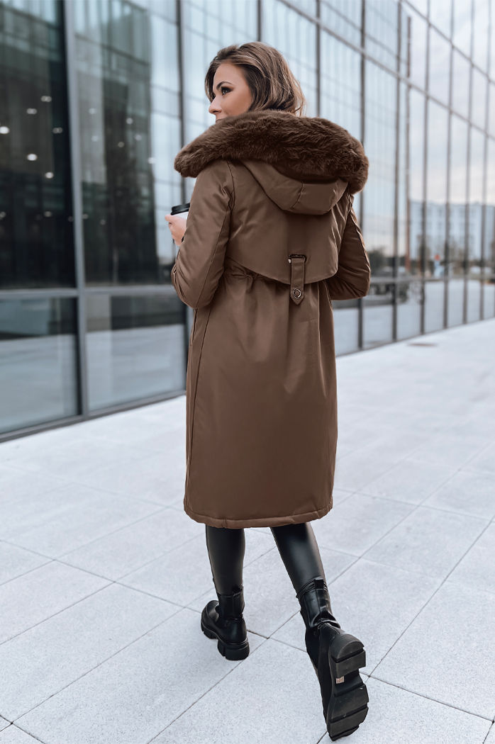 Ženska zimska jakna parka LUSTER coffee Dstreet TY3956