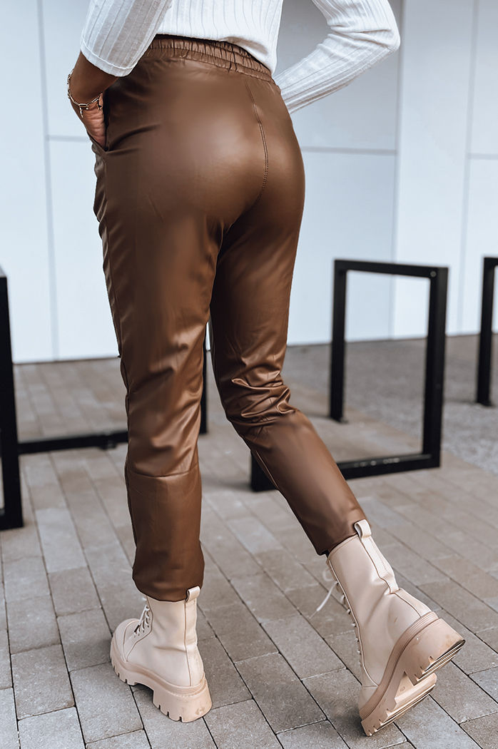 Ženske povoščene hlače LAPIS Barva rjav DSTREET UY1720