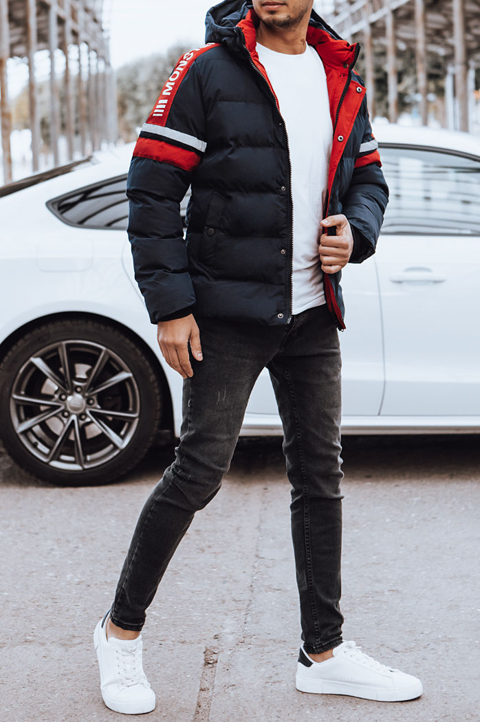 Moška prešita zimska jakna mornarsko modra Dstreet TX4566