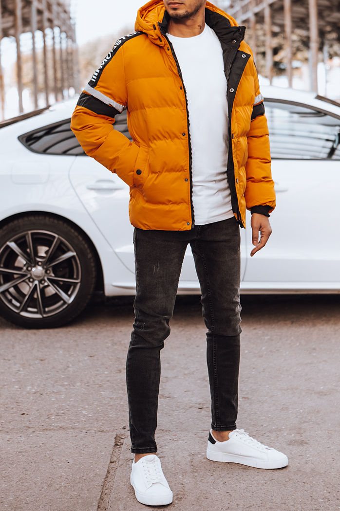 Moška prešita zimska jakna rumena Dstreet TX4567