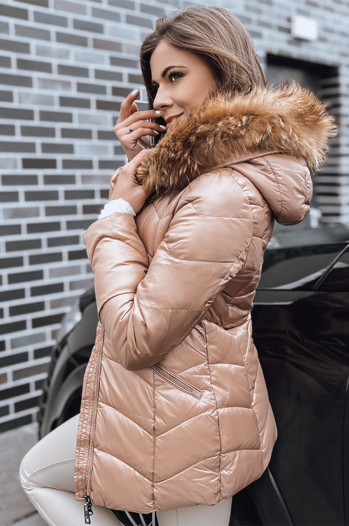 Ženska zimska jakna EMBRACE Barva kamela DSTREET TY3995