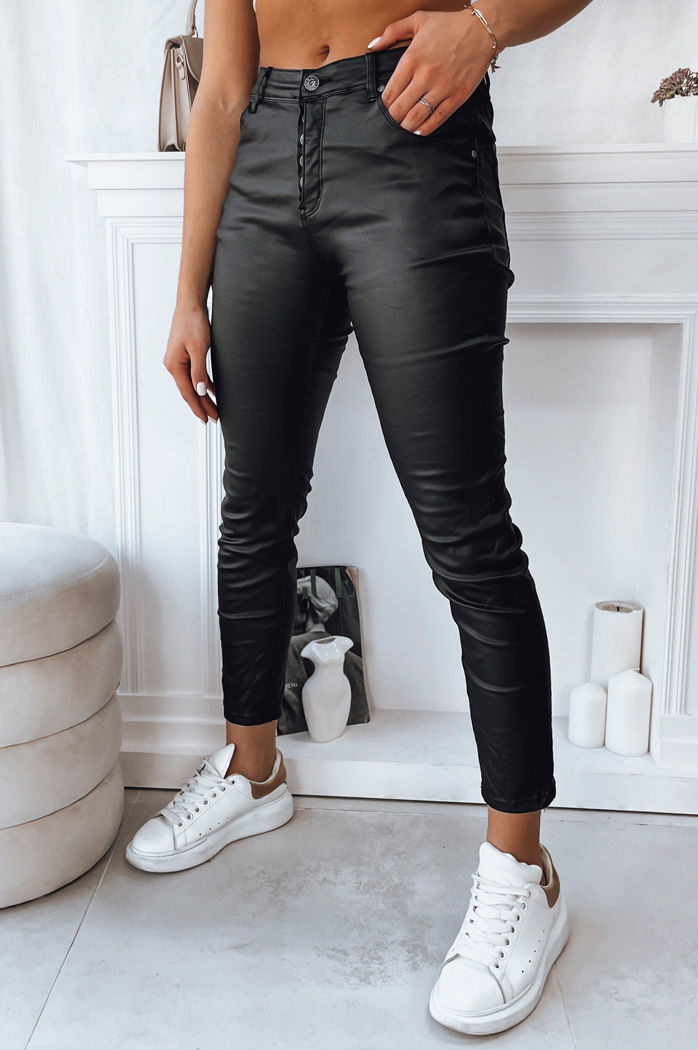 Ženske povoščene hlače WEST Barva Črna DSTREET UY1777