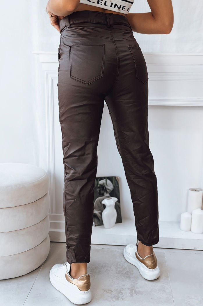 Ženske povoščene hlače VIOLA Barva rjav DSTREET UY1780