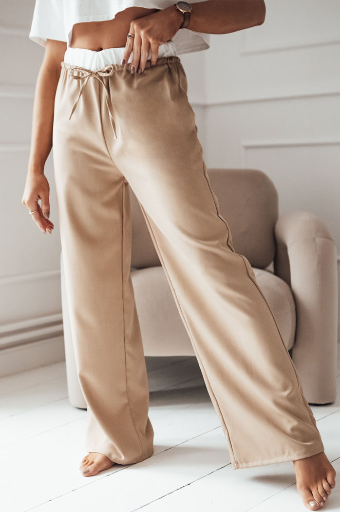 Ženske hlače casual THAMI Barva Svetlo zelena DSTREET UY1849