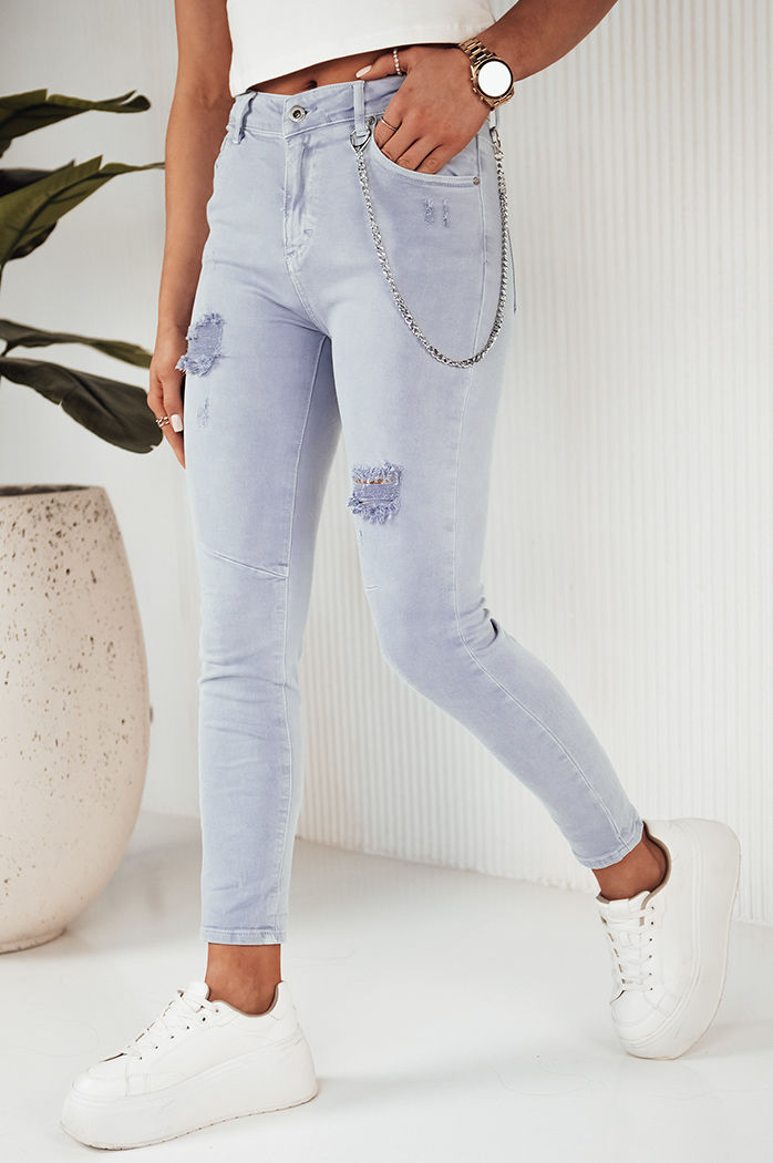 Ženske kavbojke z visokim pasom ALEX Barva Vijolična DSTREET UY1879