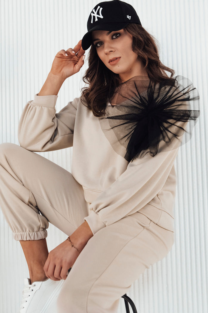Ženske majice FILAN beige crew neck Dstreet BY1259