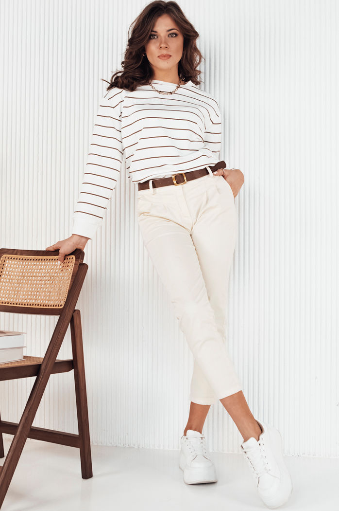 Ženske hlače casual CHITRAS Barva Ecru DSTREET UY1884