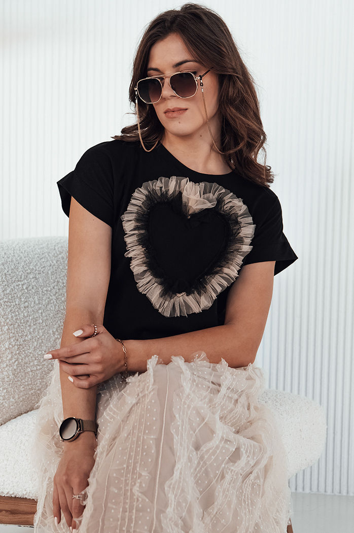 Ženska majica TICKER črna Dstreet RY2344