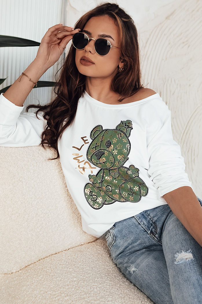 Ženska bluza z dolgimi rokavi OSTIO Barva Bela DSTREET RY2361