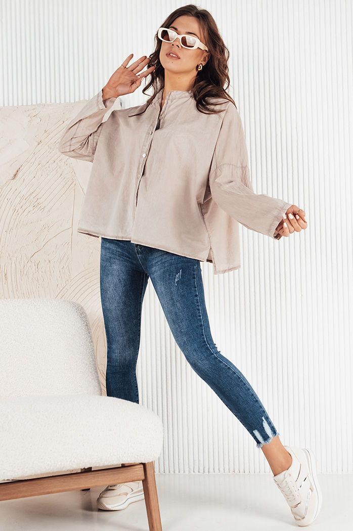 Ženske kavbojke z visokim pasom NULES Barva Modra DSTREET UY1908