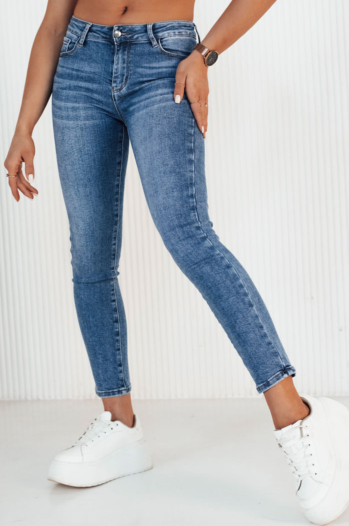 Ženske kavbojke z visokim pasom BEVINO Barva Modra DSTREET UY1919