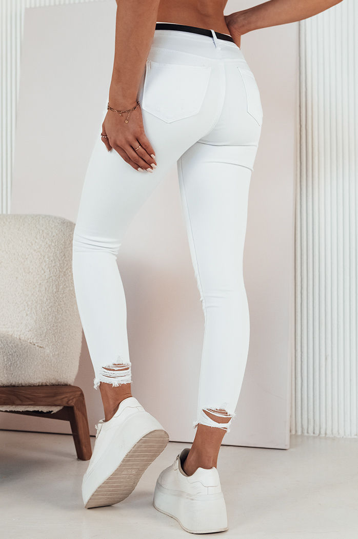 Ženske kavbojke z visokim pasom FALIA Barva Bela DSTREET UY1939