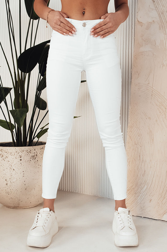 Ženske kavbojke z visokim pasom ALGATE Barva Bela DSTREET UY1941