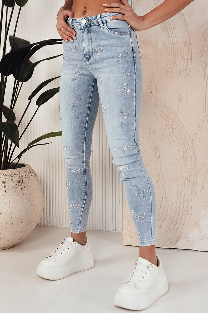 Ženske kavbojke z visokim pasom CABRELA Barva Modra DSTREET UY1943