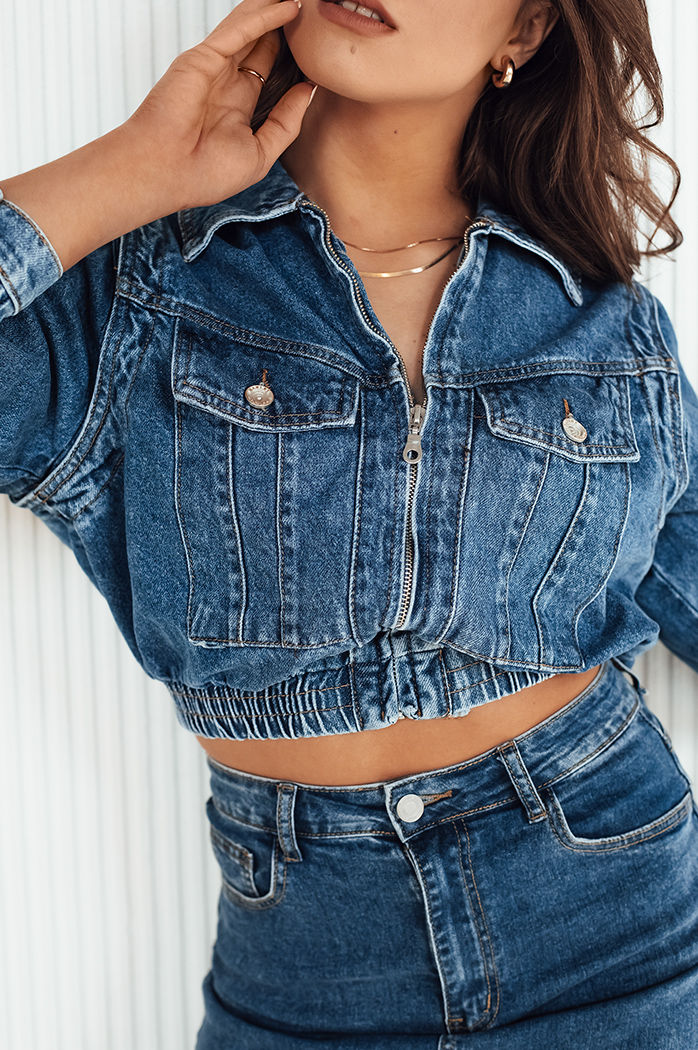 Ženska jeans jakna BLIRNA Barva Modra DSTREET TY4167
