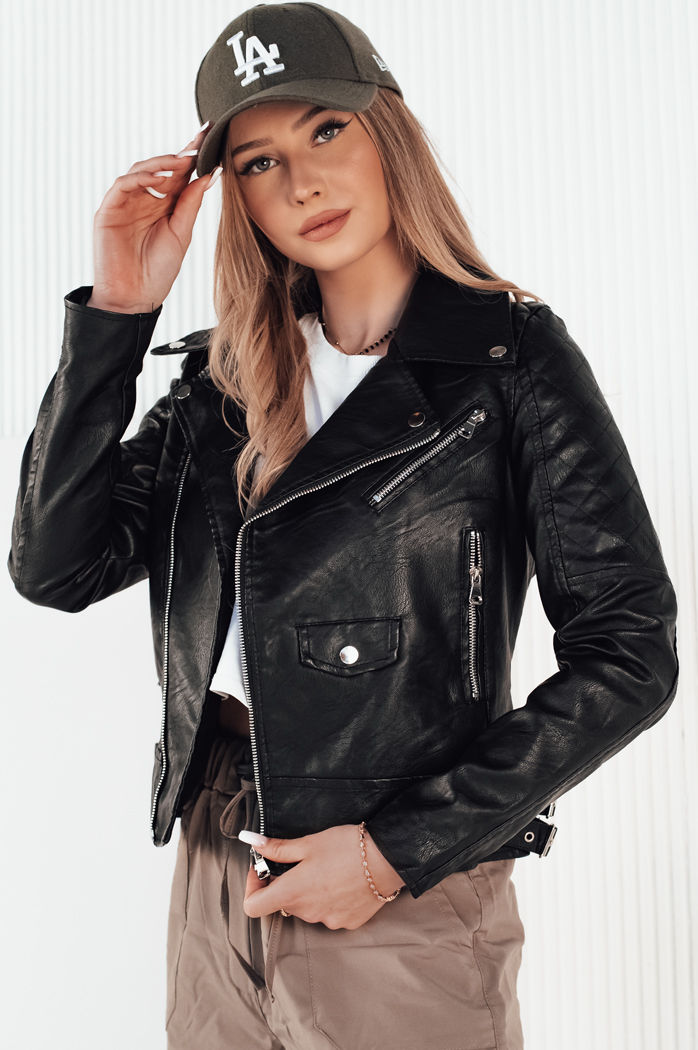 Ženska usnjena jakna ERIETA Barva Črna DSTREET TY4197