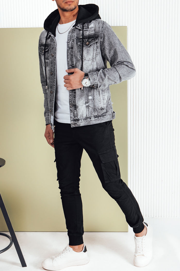 Moška jeans jakna Barva Svetlosiva DSTREET TX4692