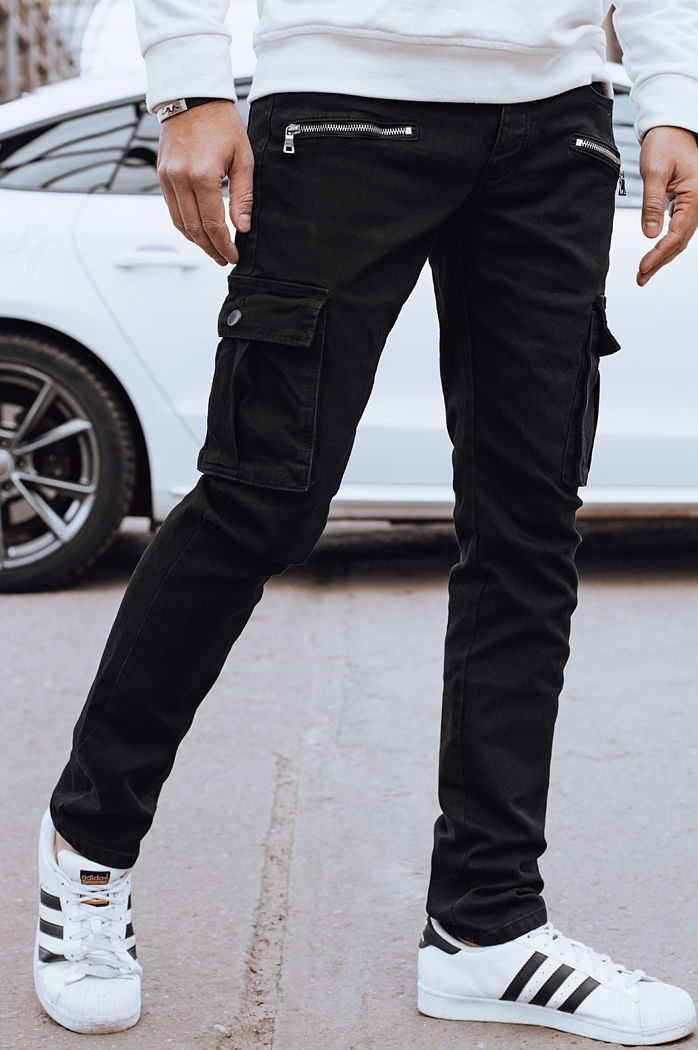 Spodnie męskie bojówki czarne Dstreet UX4237