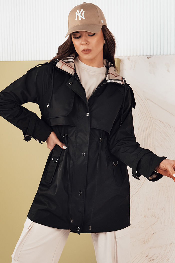 Ženska parka jakna MOZA Barva Črna DSTREET TY4285