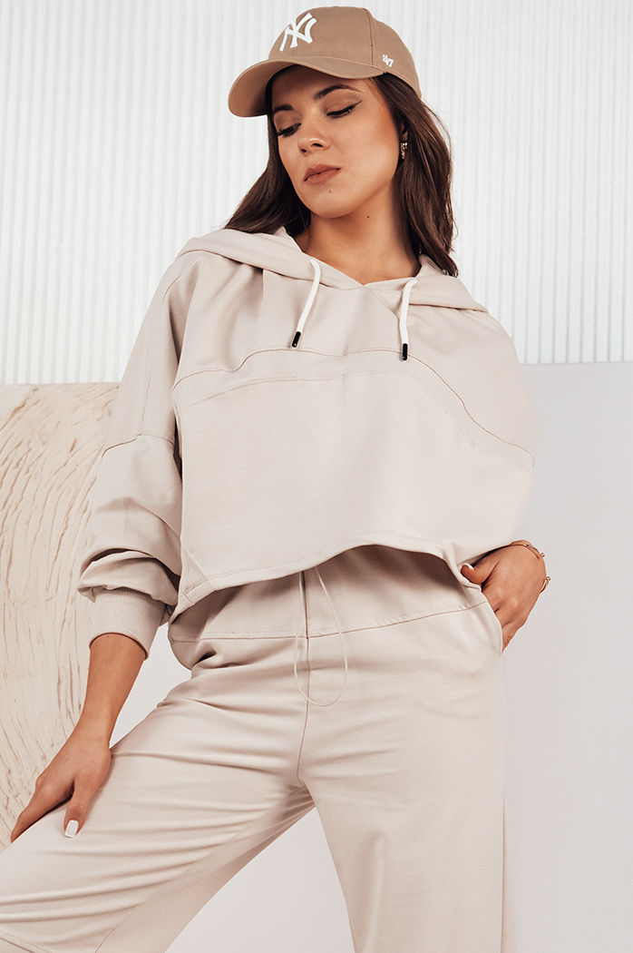 Komplet damski dresowy BISTAN jasnobeżowy Dstreet AY1018