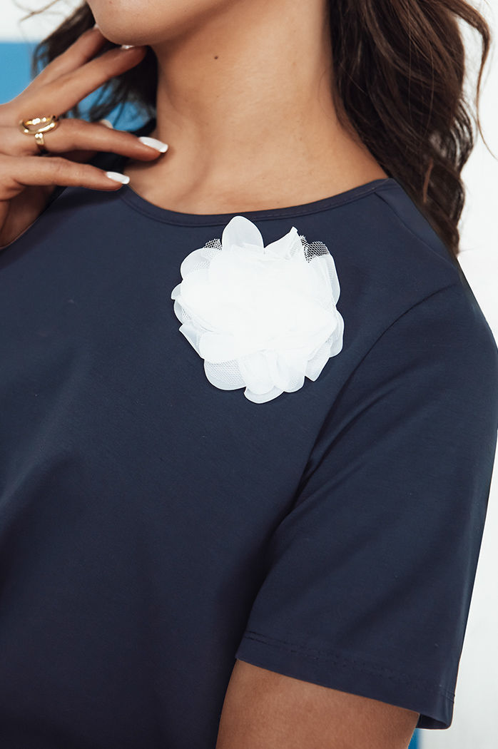 Ženska majica basic BINDA Barva Mornarica DSTREET RY2485