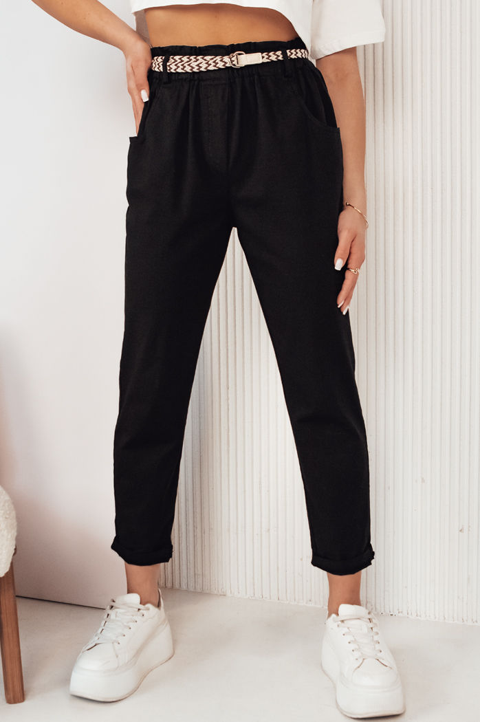 Ženske hlače iz blaga ERLON black Dstreet UY2026